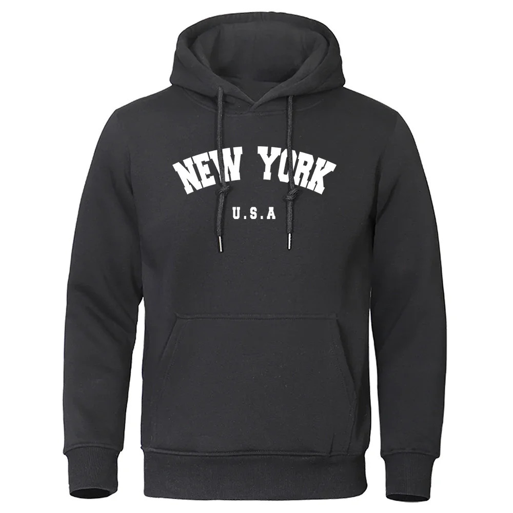 Mens York City Letter Printed Hoodie Fashion Casual Long Sleeve Hooded Loose Pullover Street Sweatshirt 250716