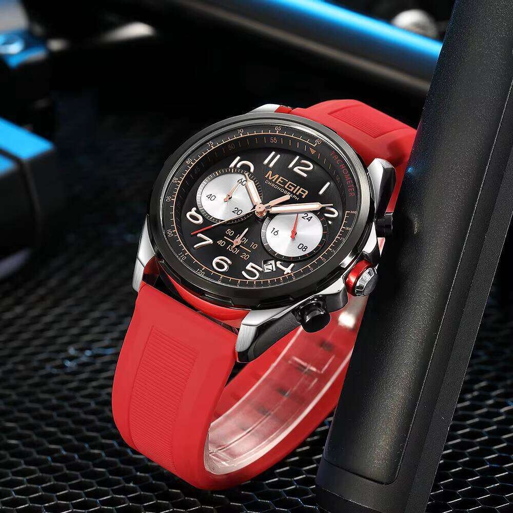 DHwatches MEGIR Men's Sports Watch - Chronograph, Luminous, 30M Waterproof, Silicone Strap, Digital-Analog