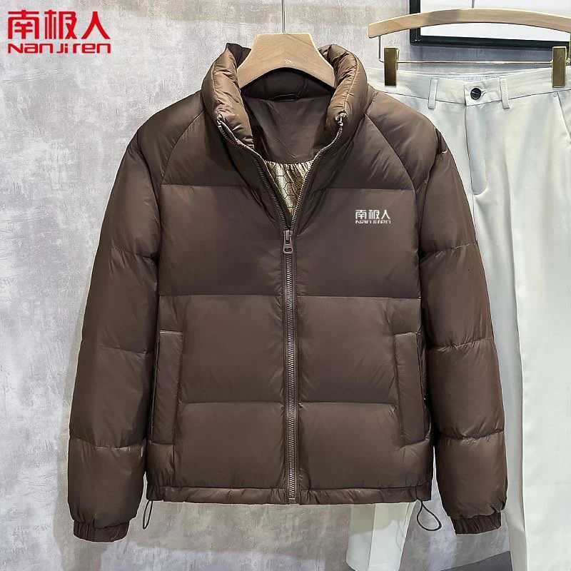 Antarctic Short Down Jacket Mens Padded Stand Collar Black Gold Fall-Winter 2025 New Couples Jacket X250725