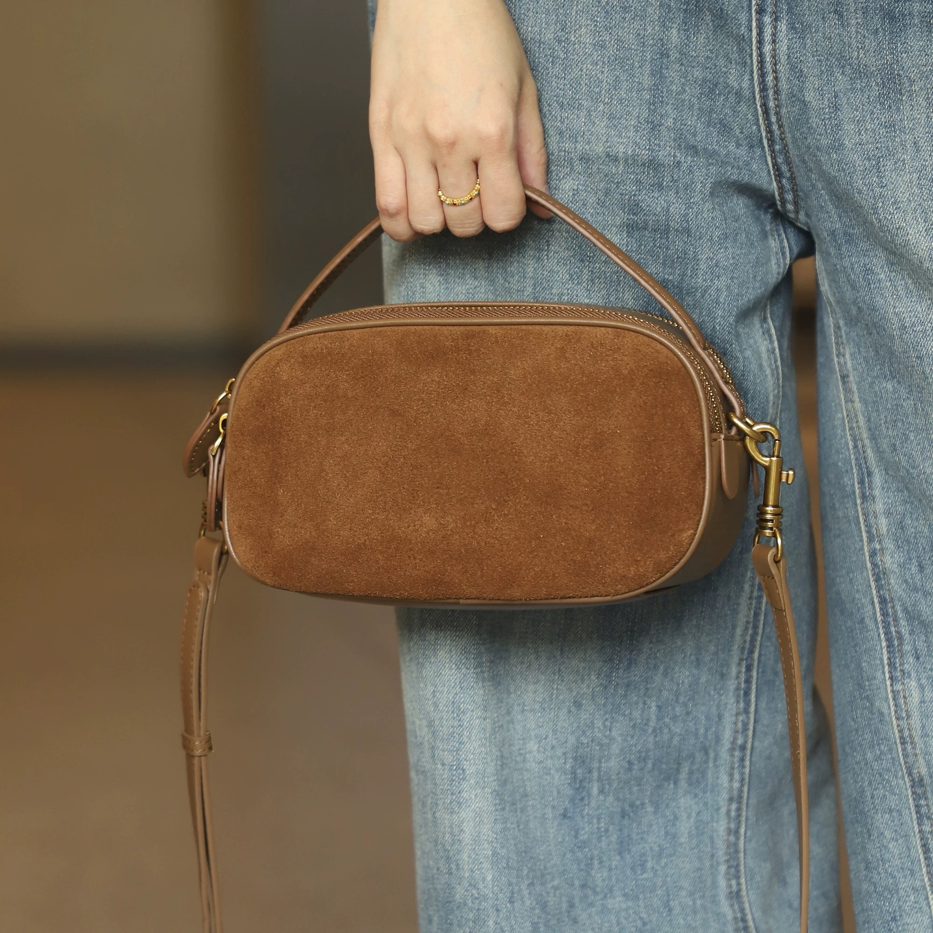 designer bag 2025 Spring Summer New Matte Leather Handbag Small Bag Camera Bag Stylish Versatile Genuine Leather Shoulder Bag Crossbody Bag for Women