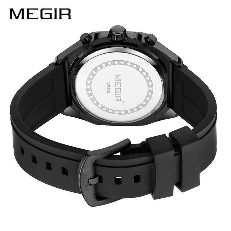 MEGIR Unisex Fashion Watch - Waterproof, Luminous, Silicone Strap, 45mm - 2025 Summer Collection