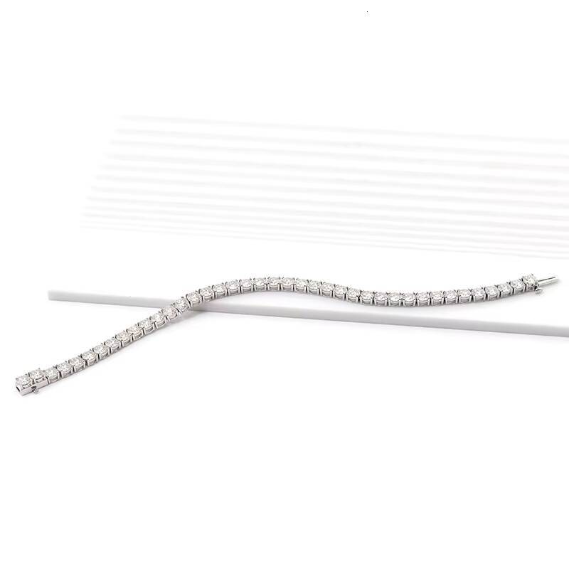 Customizable 2-5mm Moissanite Bracelet - 925 Sterling Silver Tennis Chain for Men Women