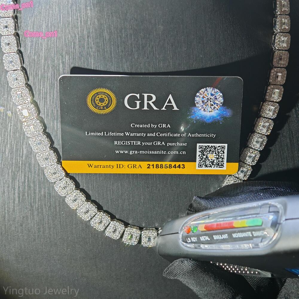 Luxury Men Women Hip Hop Iced Out Fine Jewelry S925 Silver Vvs Moissanite Tennis Chain Necklace Bracelet