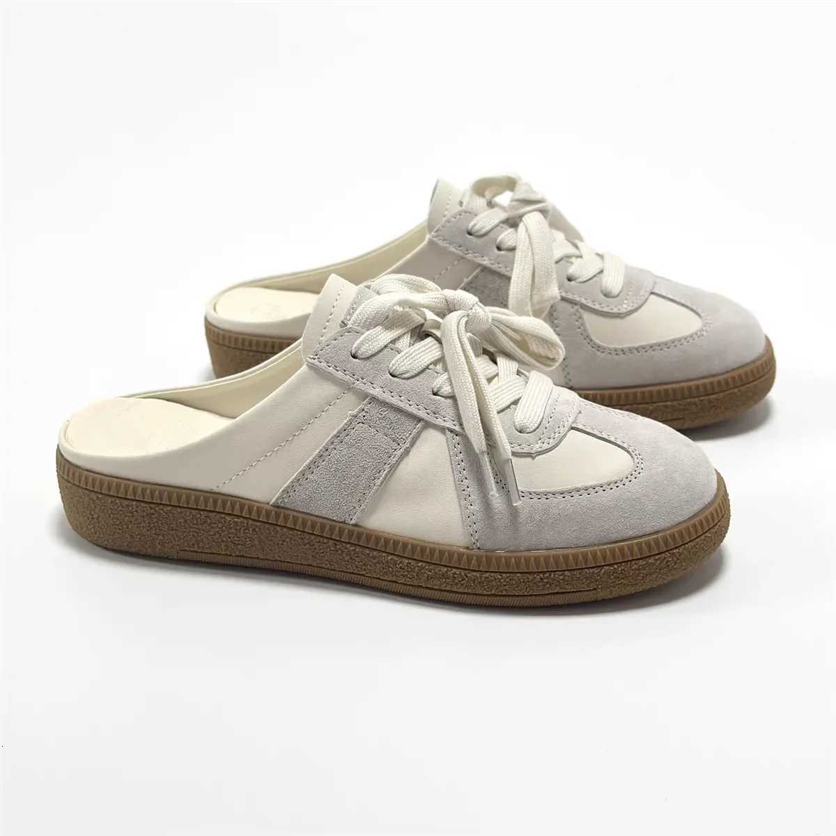 Women Mules Shoes Sports Round Toe Flat Female Footwear Casual Sneakers Platform Summer Slip Creeper Closed-Toe Slippers XJ250725