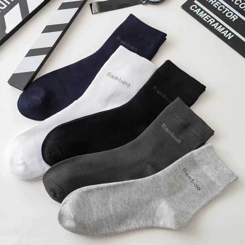 10 Pairs /Lot Bamboo Fiber Socks Men Casual Business Anti-Bacterial Breathable Mens Crew Socks High Quality Guarantee Socks X250725