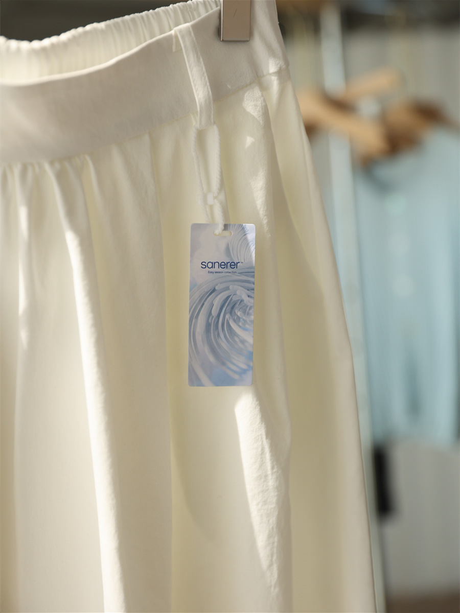 KK5260 Solid color loose French temperament A-line skirt female spring and summer high waist medium length umbrella skirt