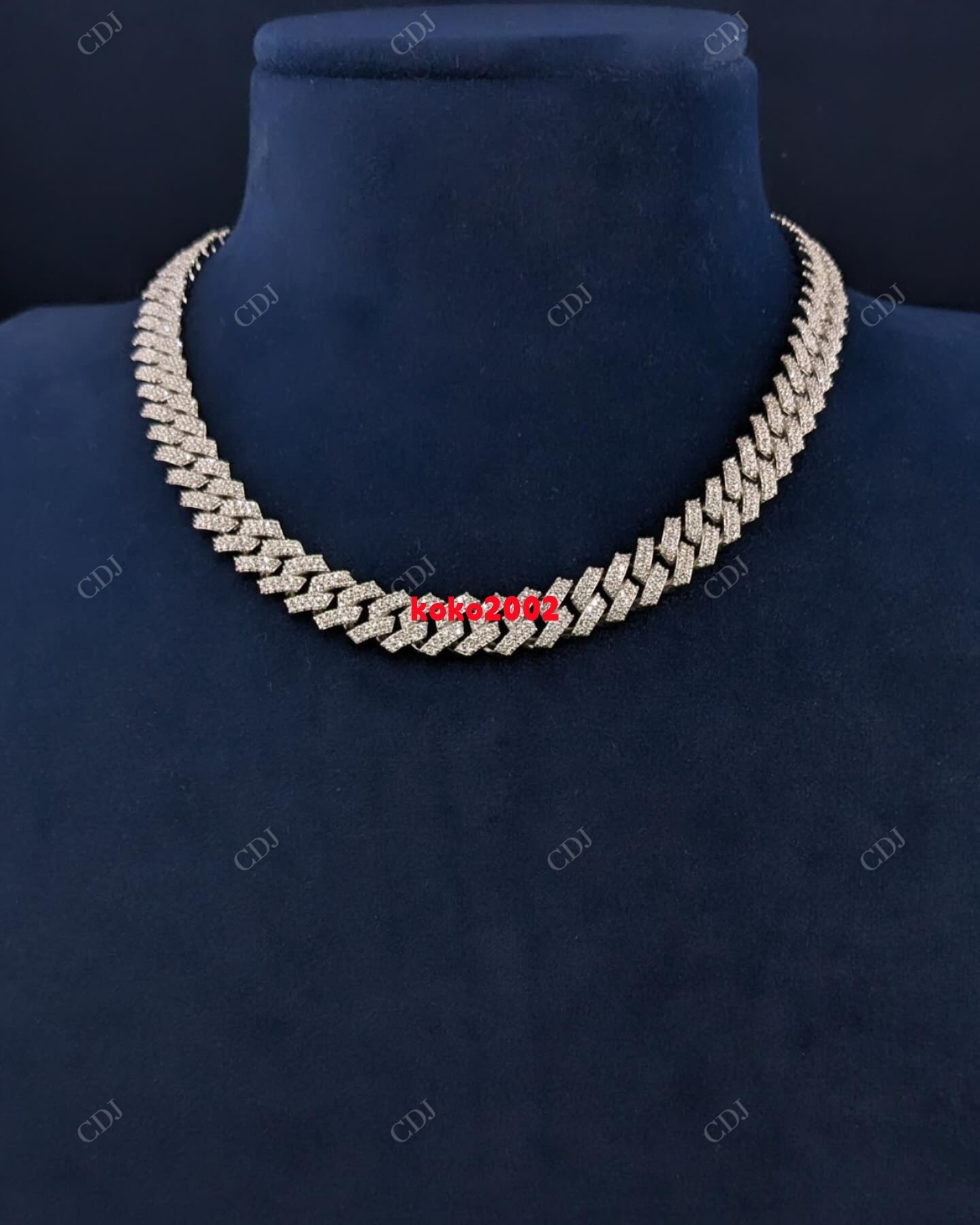 Wholesale Price VVS Moissanite Iced Out Customized Cuban Link Chain Yellow Gold Plated Two Row Square Chain for Mens and Womens