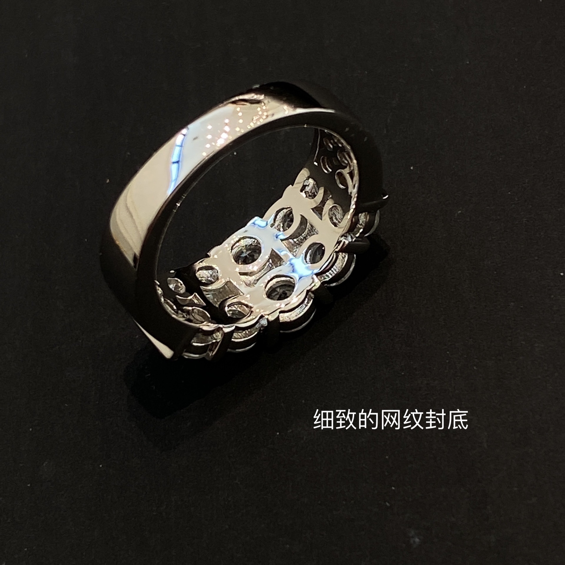 Designer Jewelry European And American Trendy Ins Style Elegant High-end Ten Diamond Row Diamond Ring Using 1.4 Diamond 925 Sterling Silver Luxury