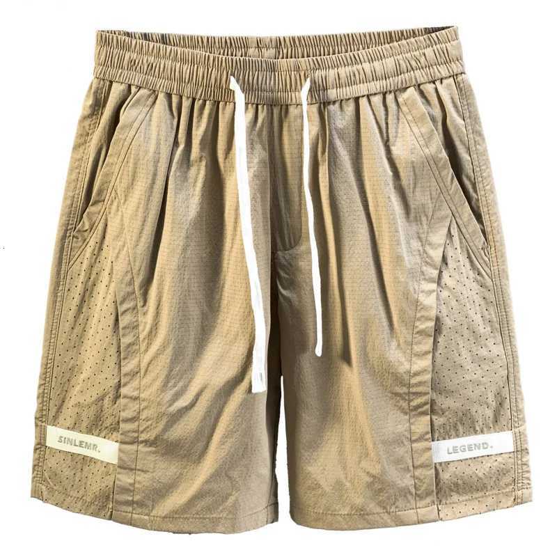 Ice Silk Five Point Shorts Mens 2025 New Summer Thin Style Cool Feeling Sports Quick Drying Loose Straight Casual Beach Pants W250724