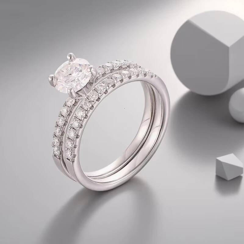 Luxury Jewelry Women Wedding Moissanite Rings Stacking Sterling Silver 925 Woman Rings Customizable Wholesale by Name