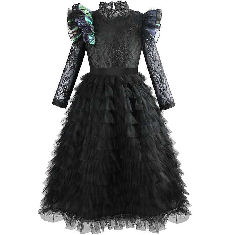 Wicked Elphaba Dress Halloween Witch Performance Costume Girl Evil New Movie Role Playing Outfits Kids Black Dress Z250725
