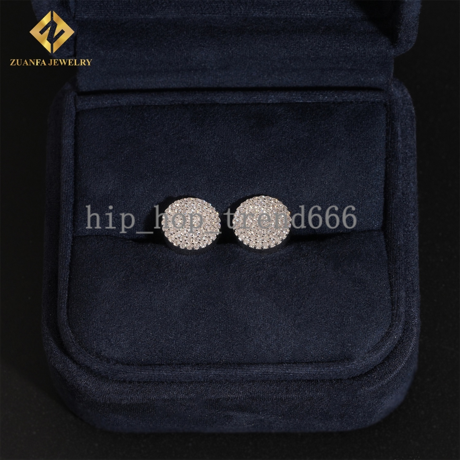 Fully Iced Out Stud Earring Cluster Moissanite Diamond Hip Hop Fashion Stud Earring 925 Sterling Silver Jewelry VVS Moissanite