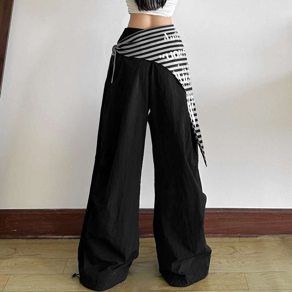 2025 Summer New Hot Girl Hip-Hop Striped Letter Fashion Casual Design Waist Decoration Women's Clothing 4ad