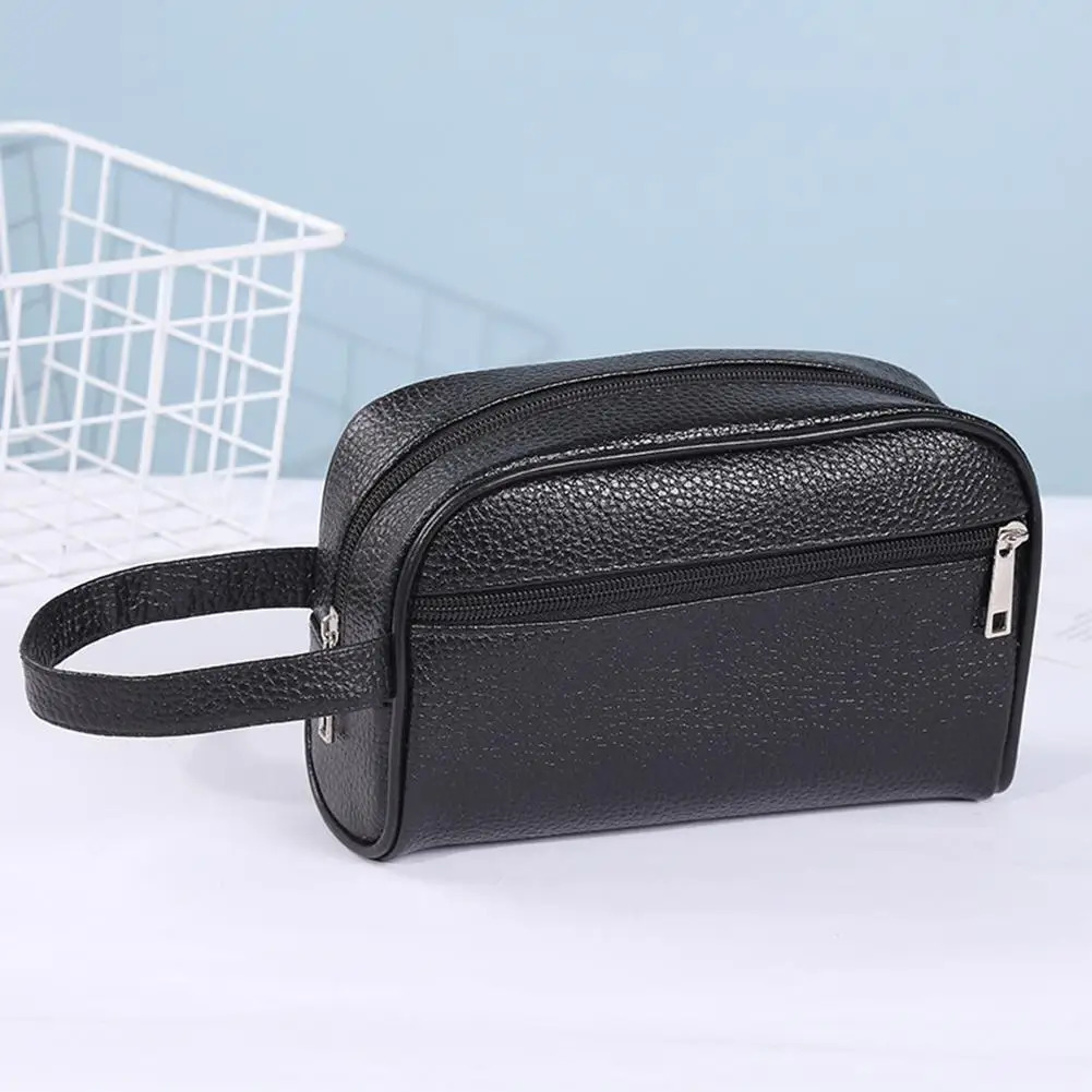 Men Women Vintage Wristlet Bag PU Leather Pure Color Small Wristlet Bag Vintage Cellphone Storage Bag Handbags Supplies 250723