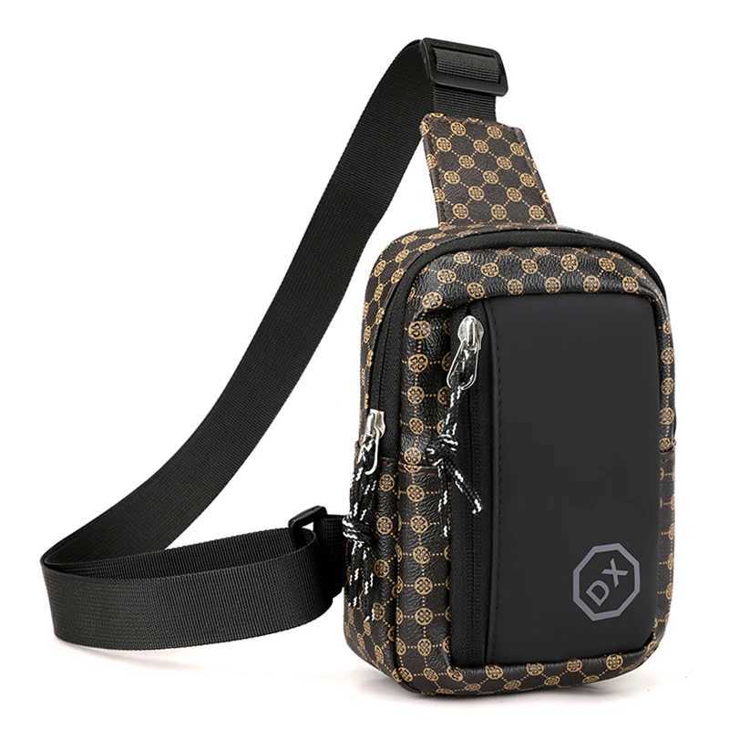 2024 Casual Business Shoulder Bag for Men PU Leather Messenger Bag Wide Strap Crossbody Bags Plaid Designer M Sling Bags Y250724