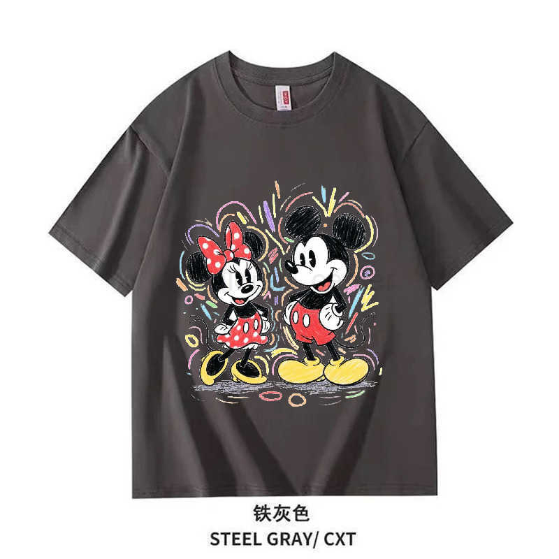 Disney Summer Childrens Comfortable Cotton T-shirts Lovely Cartoon Printing Pullover Short Sleeve Kids Loose Chic Tees Tops456 W250725tyt