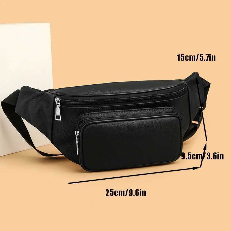 100% Genuine Leather Mens Waist Bag Mini Travel Fanny Pack Cowhide Belt Bag M Small Waist Bag For Phone Pouch Y250724