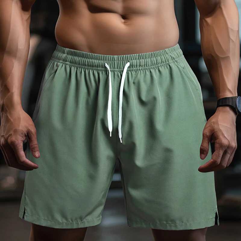 2025 New Mens Shorts Single-Layer Woven Quick Dry Solid Color Running Fitness Sports Casual American-style Youth Shorts W250724
