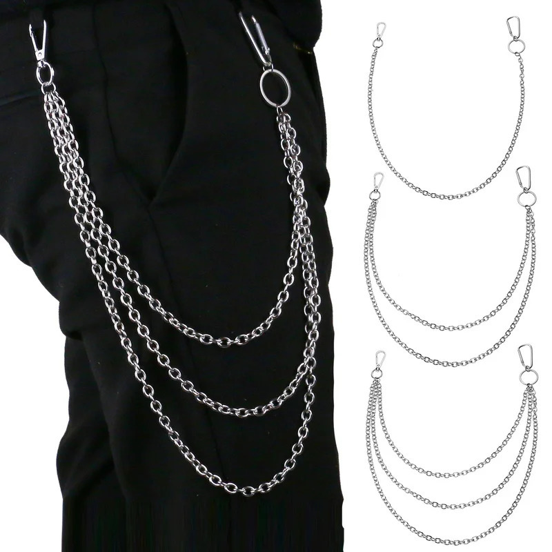 Stainless Steel Trousers Hipster Key Chain Punk Street Big Ring Metal Wallet Belt Chain Pant Keychain Unisex HipHop Jewelry Gift 250722