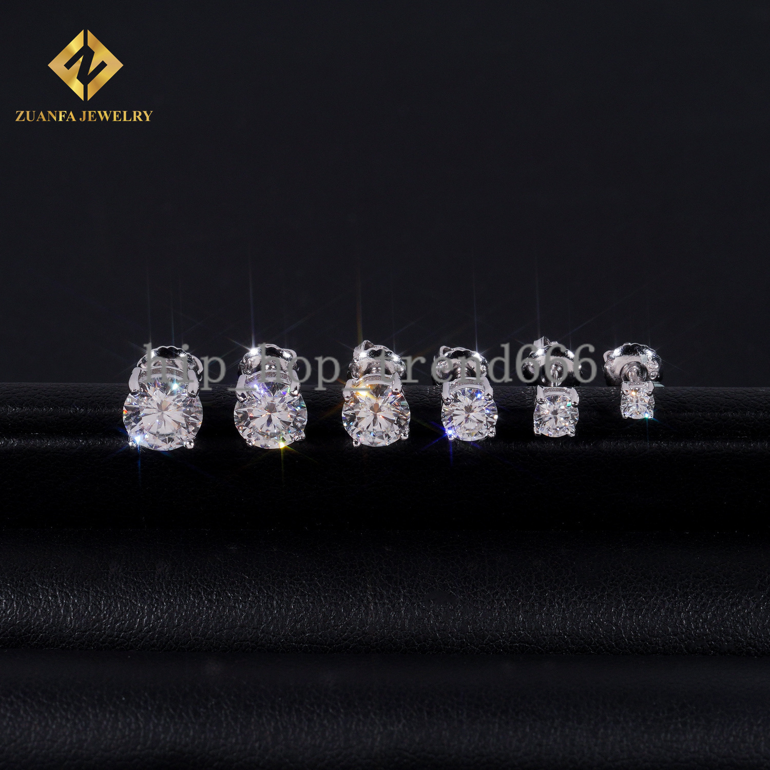 Ready to Ship Jewelry Round Brilliant Cut VVS GRA Certificate Moissanite Diamond Sterling Silver Screw Back Stud Earrings