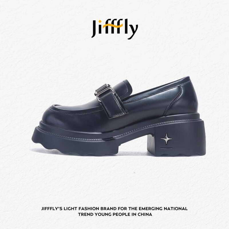 Jifffly Loafers for Women 2025 Summer New British Style Thick Sole Super Soft Black Slip-On Women's Shoes
