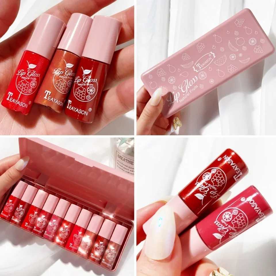 Mini 10 Colors Liquid Lip Gloss Set Waterproof Non-Stick 24-Hour Long Lasting Velvet Matte Lipstick Cosmetic Makeup CareXJ250724