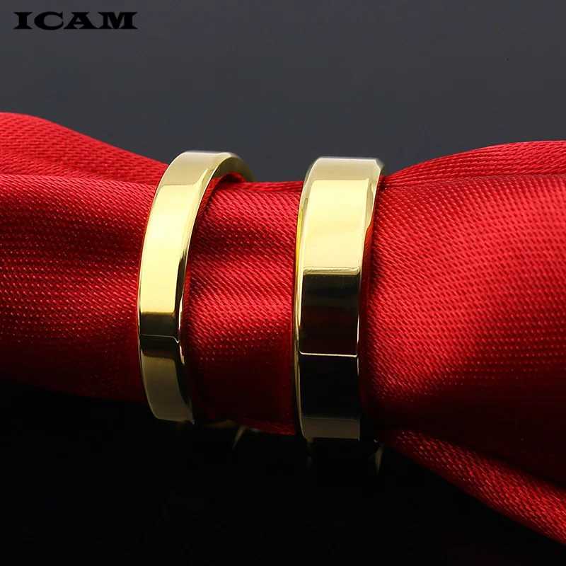 ICAM High Quality 4mm/6mm Wholesale Simple Ring Fashion Rose Gold Ring Exclusive Couple Wedding Ring for Men and Women W250417