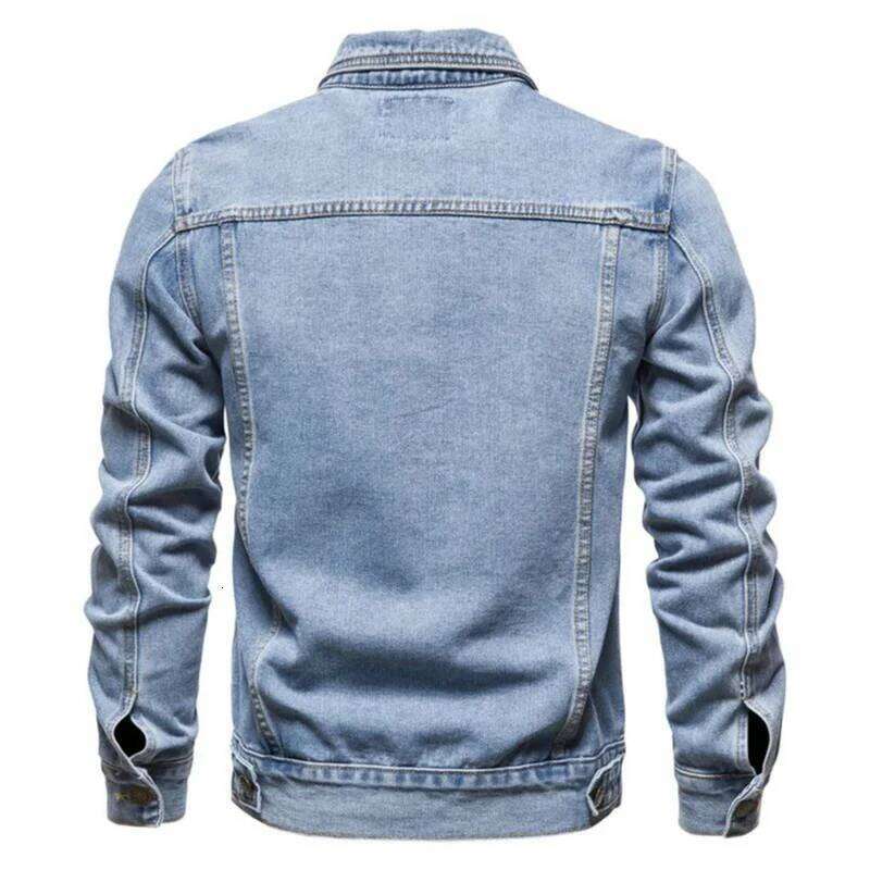 New Autumn Men's Workwear Jeans Jacket Loose Casual Versatile Youthful Male Solid Color Tops Dnim Mens Outwear