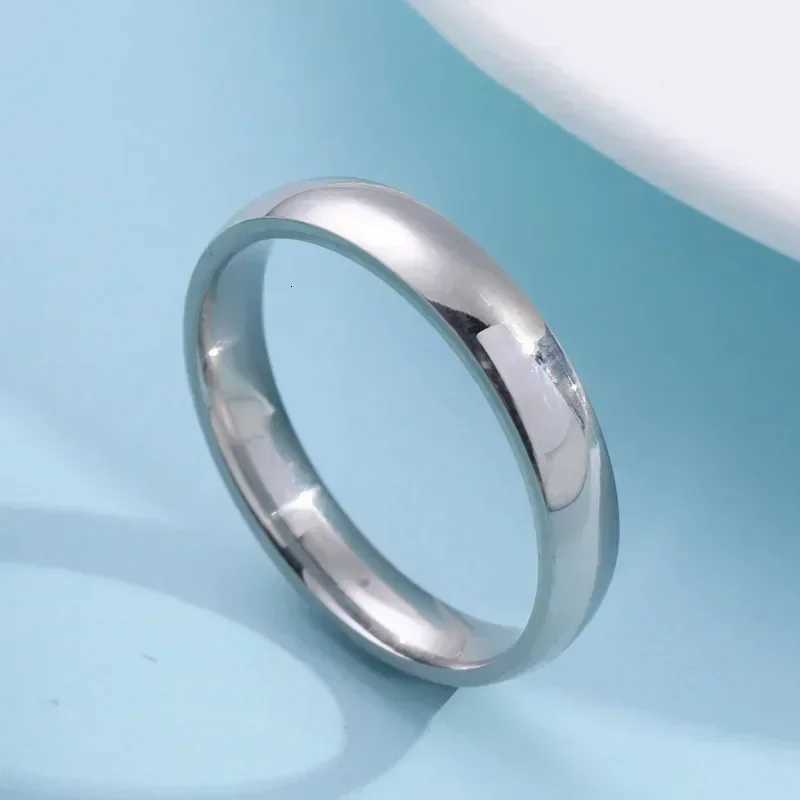 Fashionable simple and smooth stainless steel rings classic couple rings wedding engagement jewelry for men and women W250417