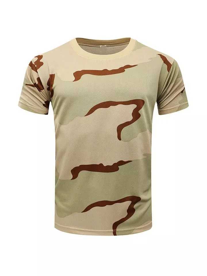 Mens Camo 3d Printed Shirt Outdoor Sports Casual Comfortable Clothing Daily Fitness Workout Summer Sports T-Shirt Y250724