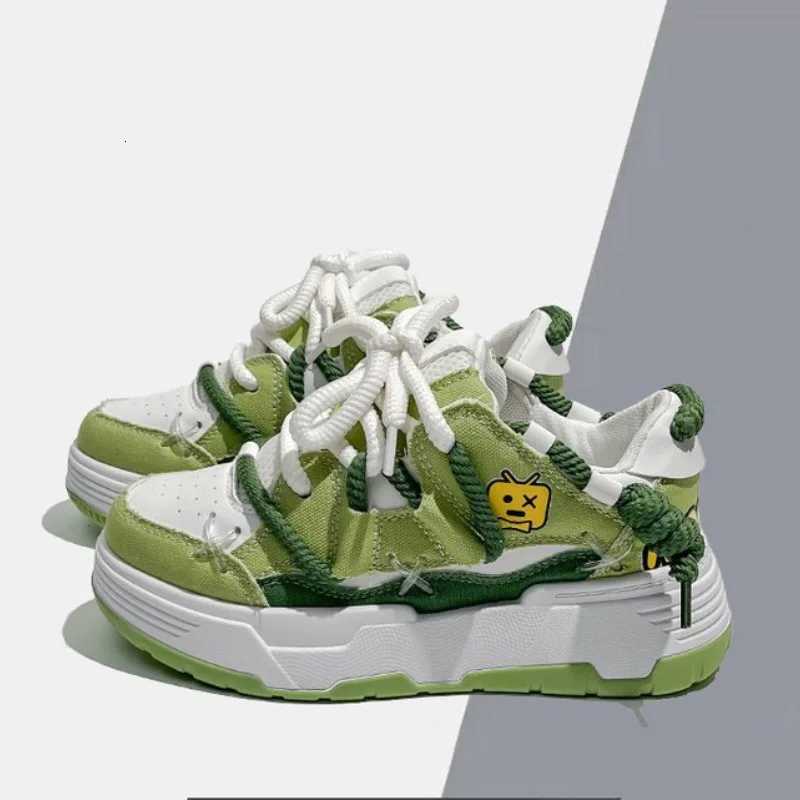 Women Chunky Sneakers Casual Fi Comfortable Board Shoes Korean Style Lightweight Lace Up Non-Slip Flats Womens Shoes XJ250725