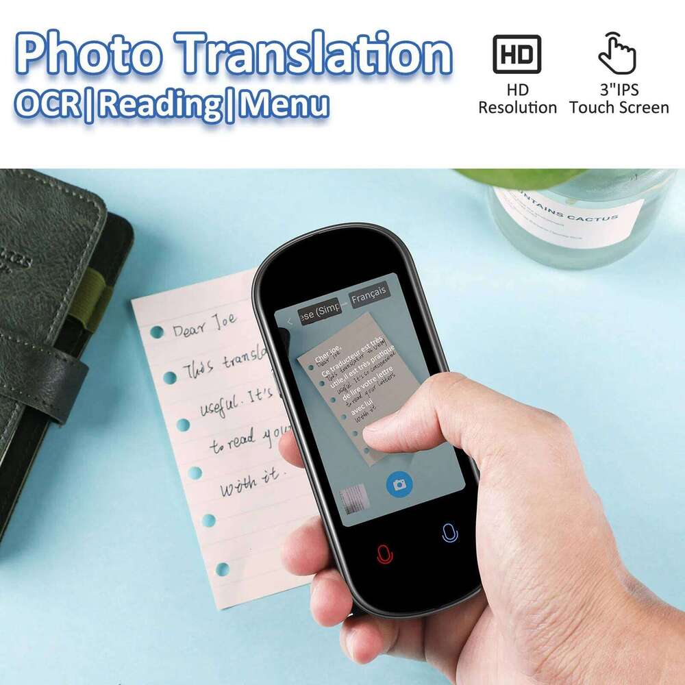 Designer Famous Brand Instant AI Voice Portable Inch Touch Screen Real Time Translator With Recording Photo For Travel Learn Meeting