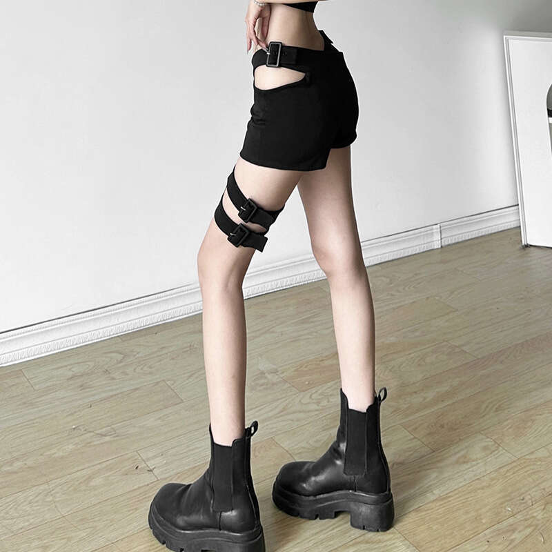 2024 Summer New Women's Solid Color Slim Street Fashion High Waist Casual Straight Shorts acd