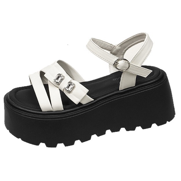 Ddmysports Women S Summer Outdoor Thick Soled Casual Slippers With New Rhinestone Design Silver High Heeled Sandals For Beach And Dress Outdoor Shoes