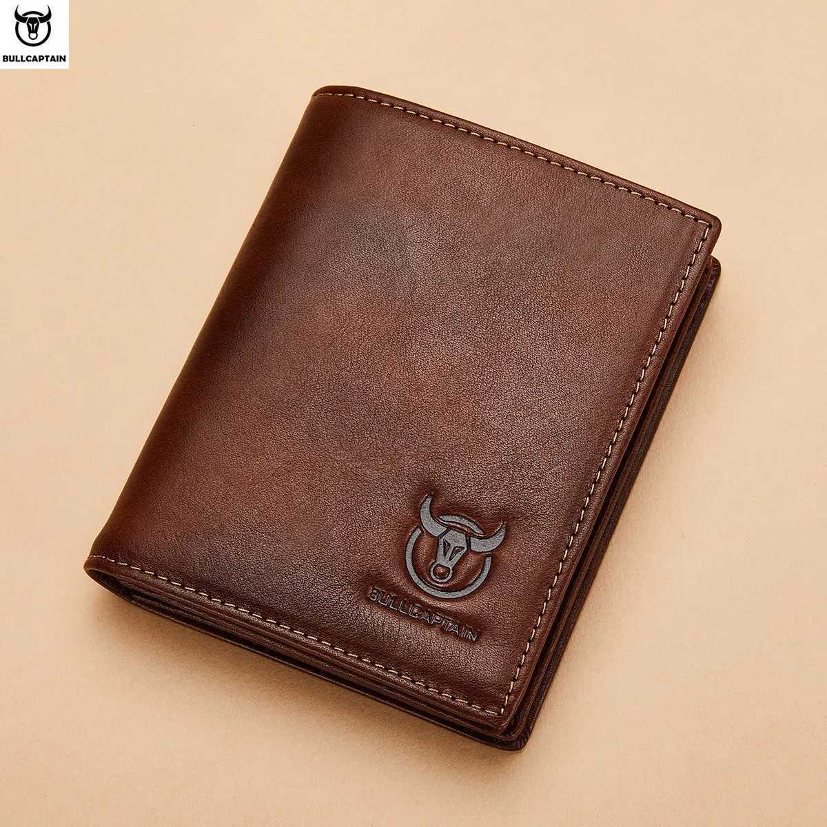 BULLCAPTAIN New 100% Leather Mens Wallet High Quality Product Leather Mens Wallet Multifunctional Card Slot Short Wallet QB017 Z250725