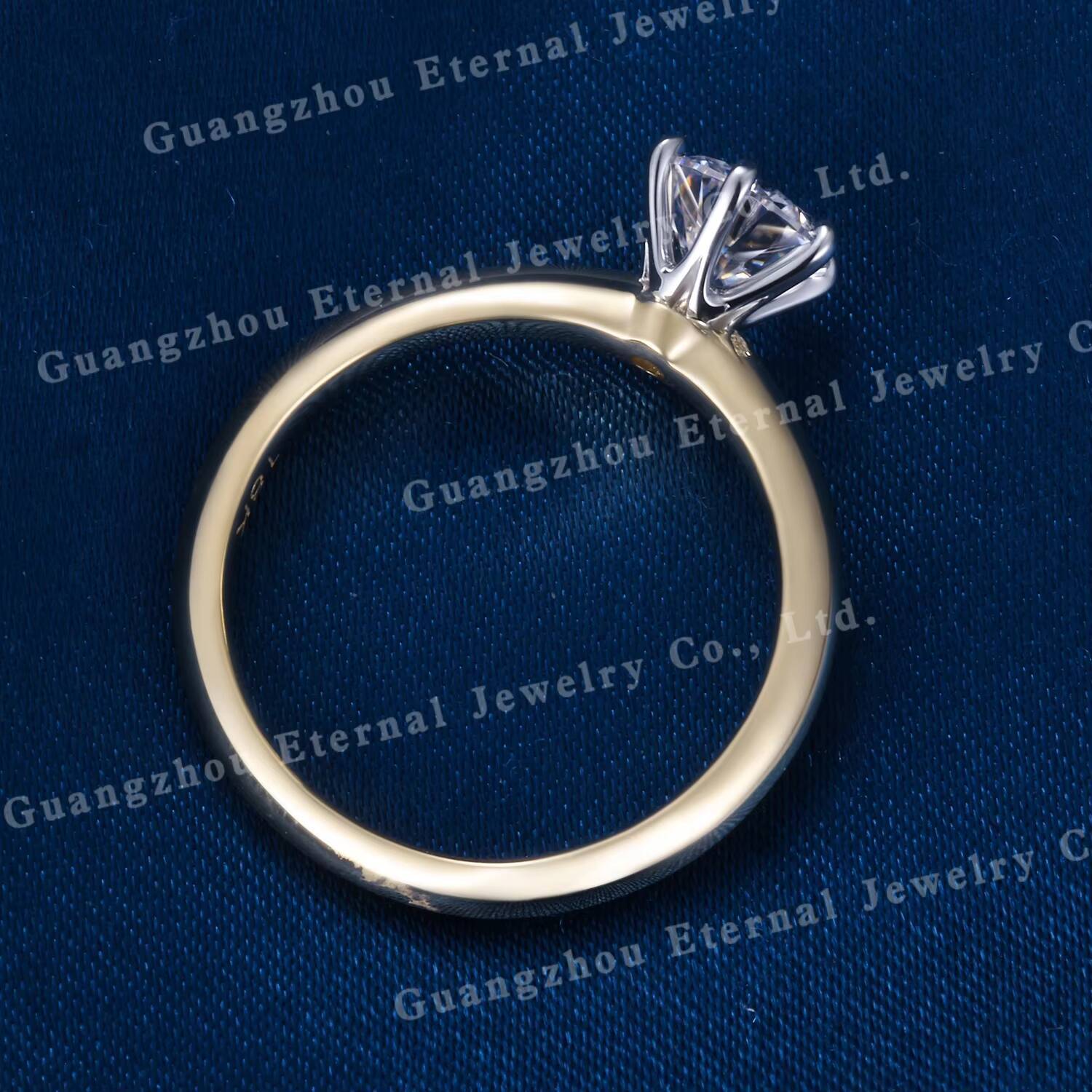 Customized Handmade S925 Silver 10K 14K 18K Solid Gold Two Tone 0.5ct 1ct 2ct D VVS Moissanite Lab Diamond Wedding Rings