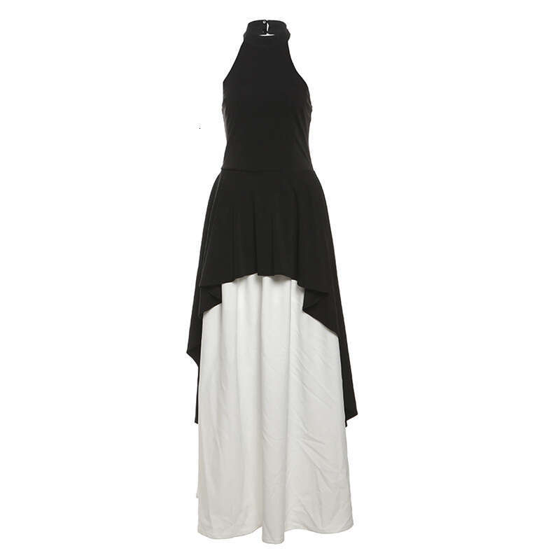 2025 Summer New Fashion Casual Elegant Slim Halter Neck High Waist Sleeveless Backless Dress for Women 88f