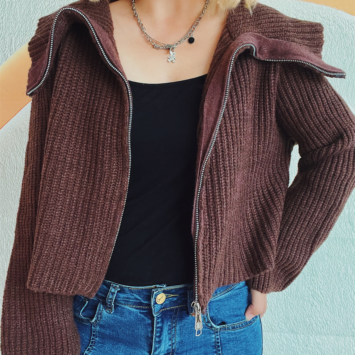 hot Free shipping designer sweater for women Commuting simple sweater fashionable and casual knit base sweater