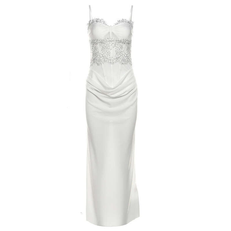 2024 Autumn Winter New Women's Solid Color Slim Fit High Waist Fashion Strapless Backless Dress ad2