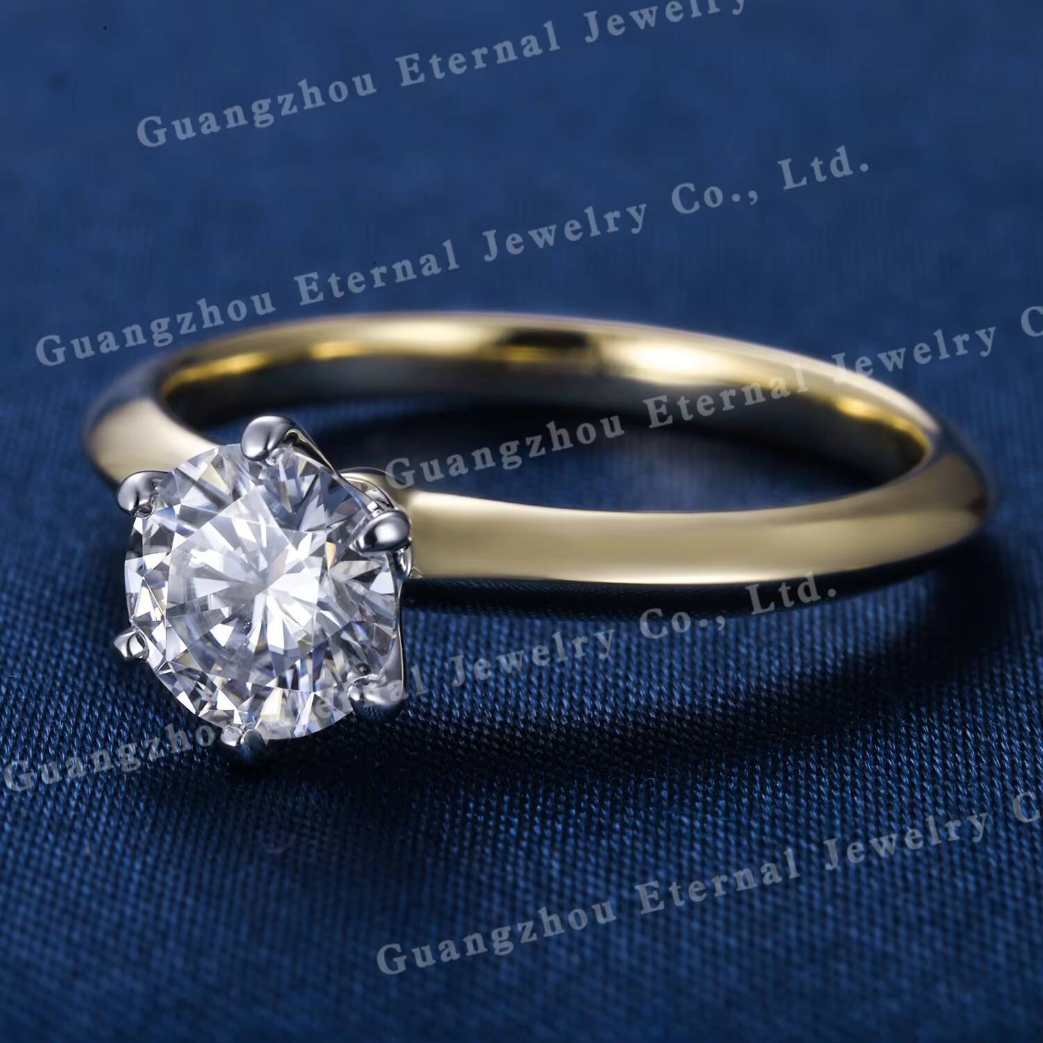 Customized Handmade S925 Silver 10K 14K 18K Solid Gold Two Tone 0.5ct 1ct 2ct D VVS Moissanite Lab Diamond Wedding Rings
