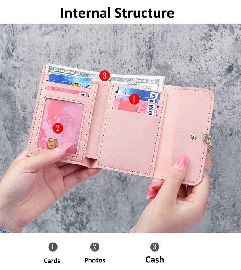 Small Wallet PU Leather Leaf Pendant Card Holder Organizer Zipper Coin Purse for Women Wallet Z250725