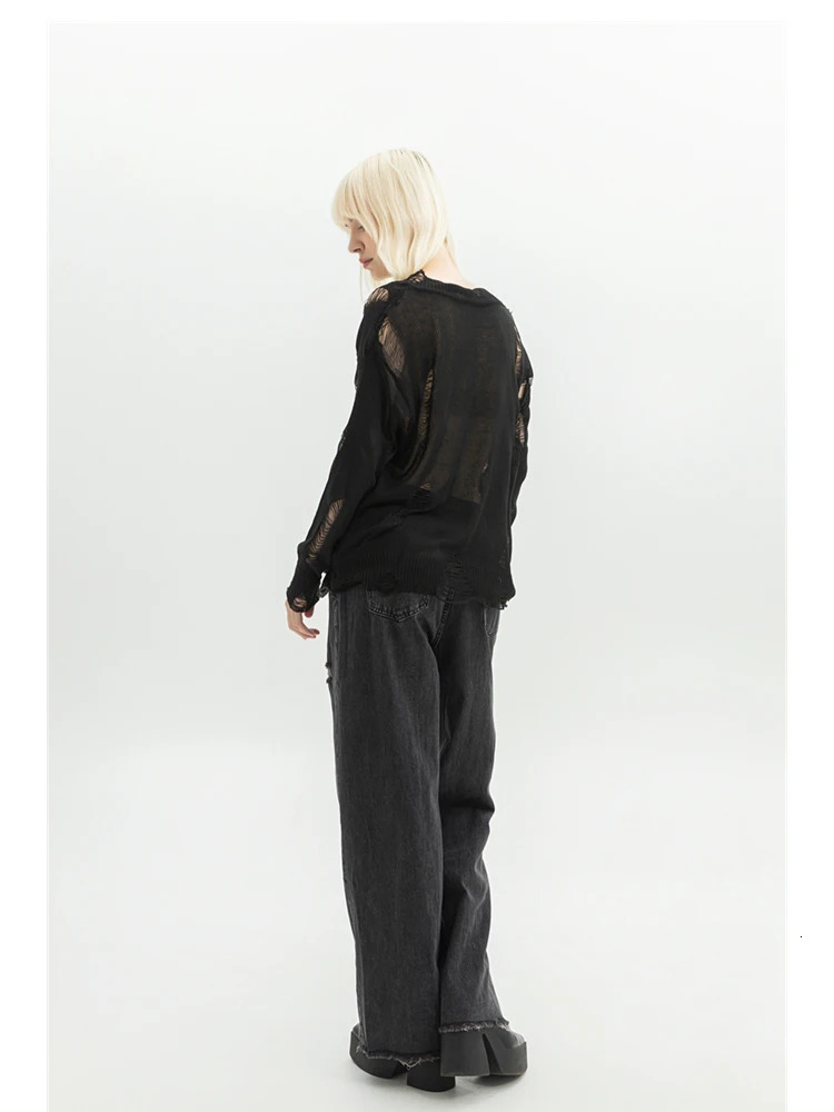 Women Clothing Black Gothic Jeans 90s Aesthetic Y2k Oversize Denim Trousers Vintage Harajuku Korean Emo 2000s Trashy Jean Pants 250717