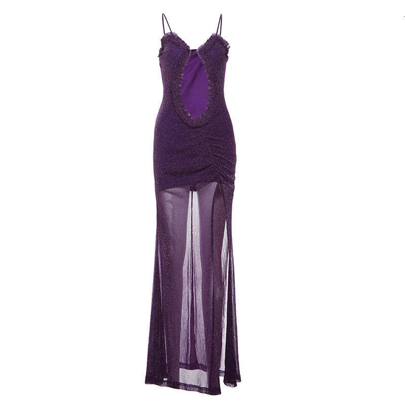 2025 Spring New Women's Solid Color Slim Fit High Waist Fashion V-neck Strap Sleeveless Dress ddd