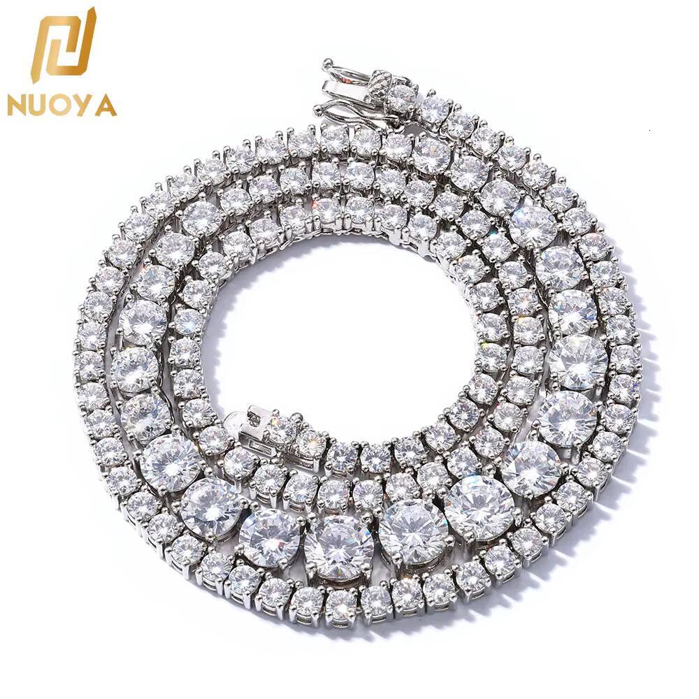 Cuba Chain VVS Moissanite Diamond Tennis Necklace 925 Sterling Silver Hip Hop Bracelet Versatile Jewelry Accessory