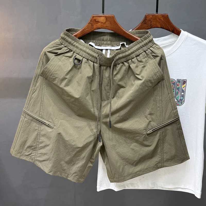 2025 Summer New Retro Workwear Shorts for Men Loose Quick Drying Breathable Elastic Casual Five Point Beach Pants W250724