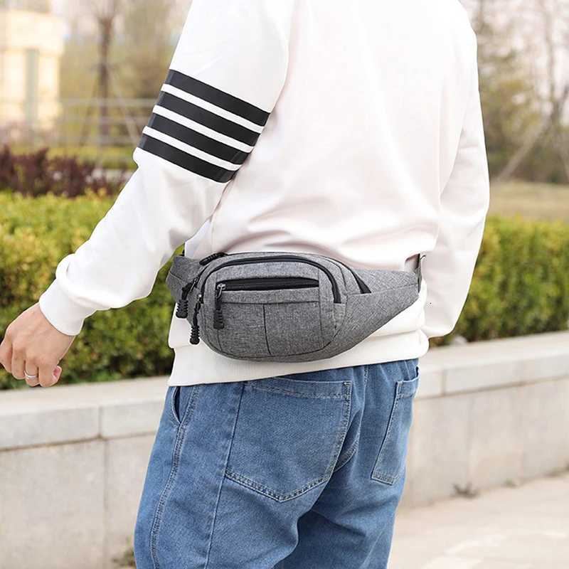 Mens Nylon Sport Waist Fanny Bags Multifunctional Large Capacity Waterproof Business Bag Wear-resistant Outdoor Sports Purse Y250724