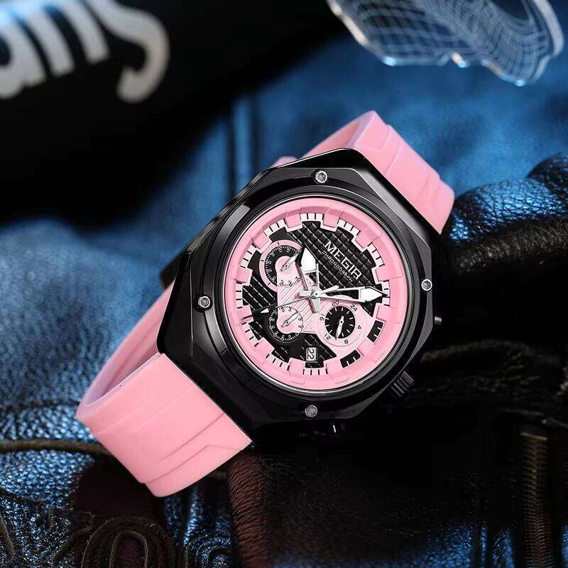 MEGIR Unisex Fashion Watch - Waterproof, Luminous, Silicone Strap, 45mm - 2025 Summer Collection