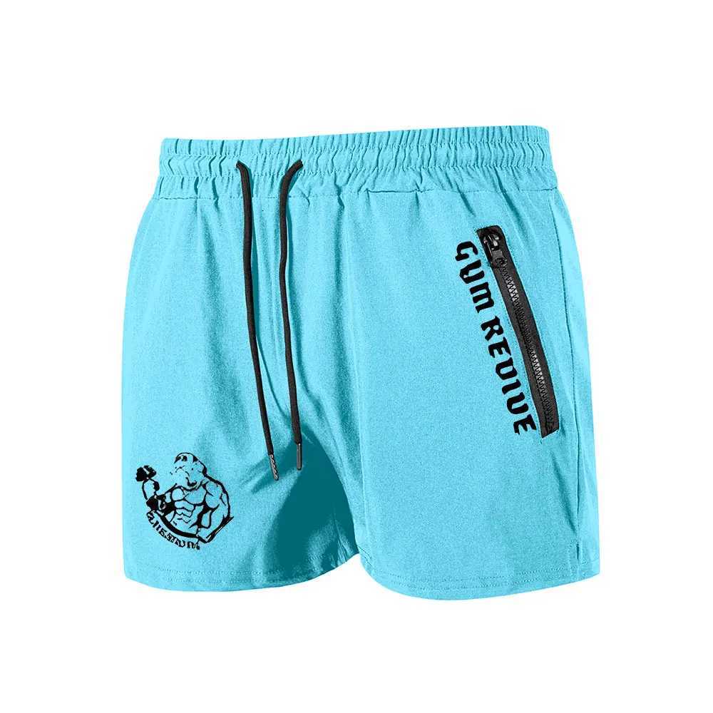 Mens Printed Shorts Summer Quick Dry Side Double Zipper Pockets Design Running Basketball Training Gym Shorts W250724