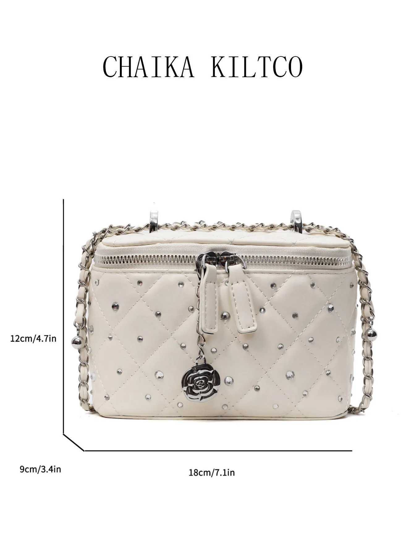 CHAIKA KILTCO Lingge Chain Small Bag for Women 2025 New High-end Western Style Sparkling Single Shoulder Crossbody Bag Y250725