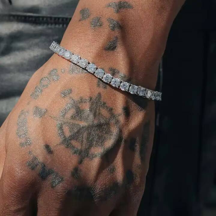 Fashion Jewelry 5mm Tennis Bracelet With 925 Silver Bracelet Vvs Moissanite Bracelet Tennis Chain Custom Size for Women